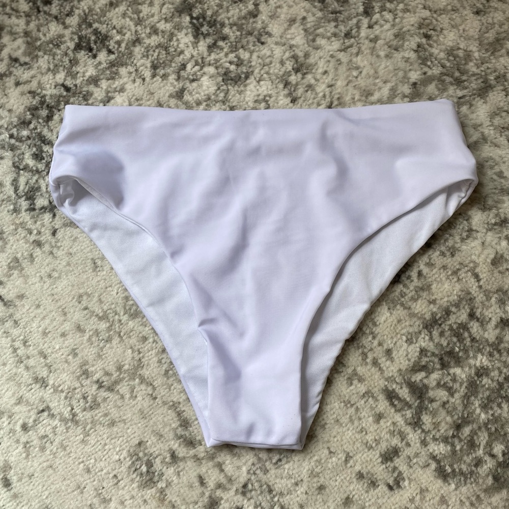 White High Waisted Swim Bottom